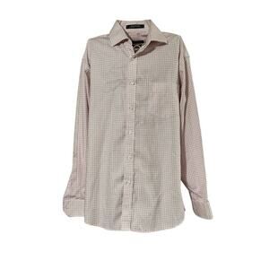 Forsyth of Canada Inc. Dress Shirt  Size 16 Pink/White Checks 32/33 100% Cot